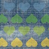 Vintage Denim Rainbow Hearts fabric